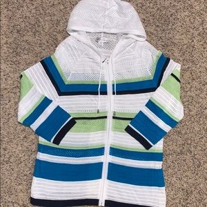 L Christopher & Banks zip up hooded sweater